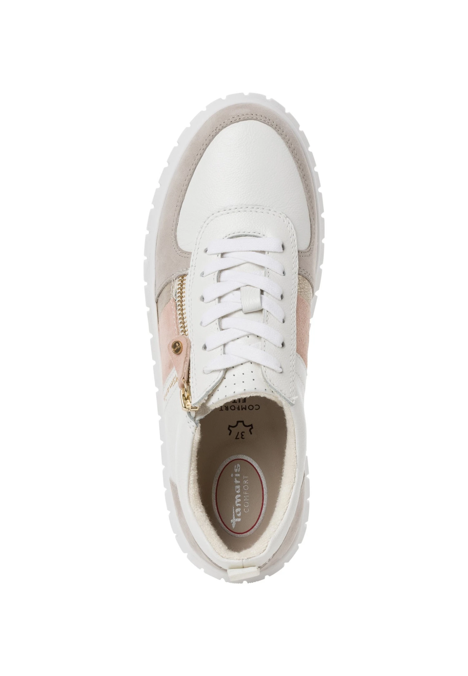 Tamaris Comfort- Sneakers Laag - White Rose 3 Tamaris Comfort- Sneakers Laag - White Rose - Afbeelding 3