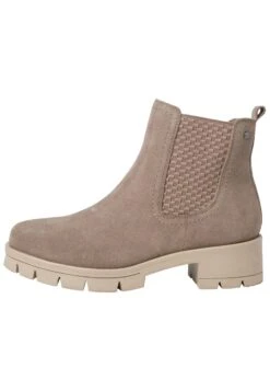 Tamaris Comfort - Enkellaarsjes Met Plateauzool - Taupe Suede