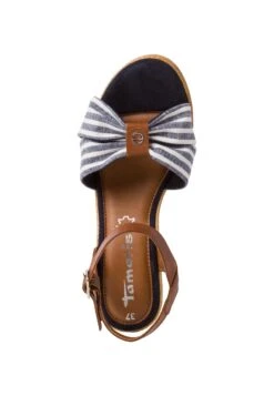 Tamaris Sandalen Met Sleehak - Cuoio Stripes -Tamaris Winkel 140a9fb7d2bd41f7afcaab515a159c59
