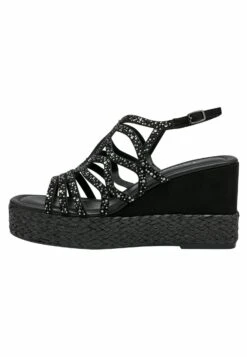 Tamaris Sandalen Met Sleehak - Black