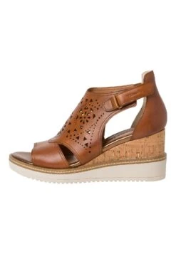 Tamaris Sandalen Met Sleehak - Cognac