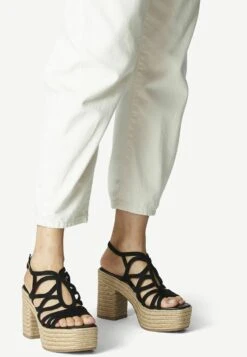 Tamaris Sandalen Met Plateauzool - Black