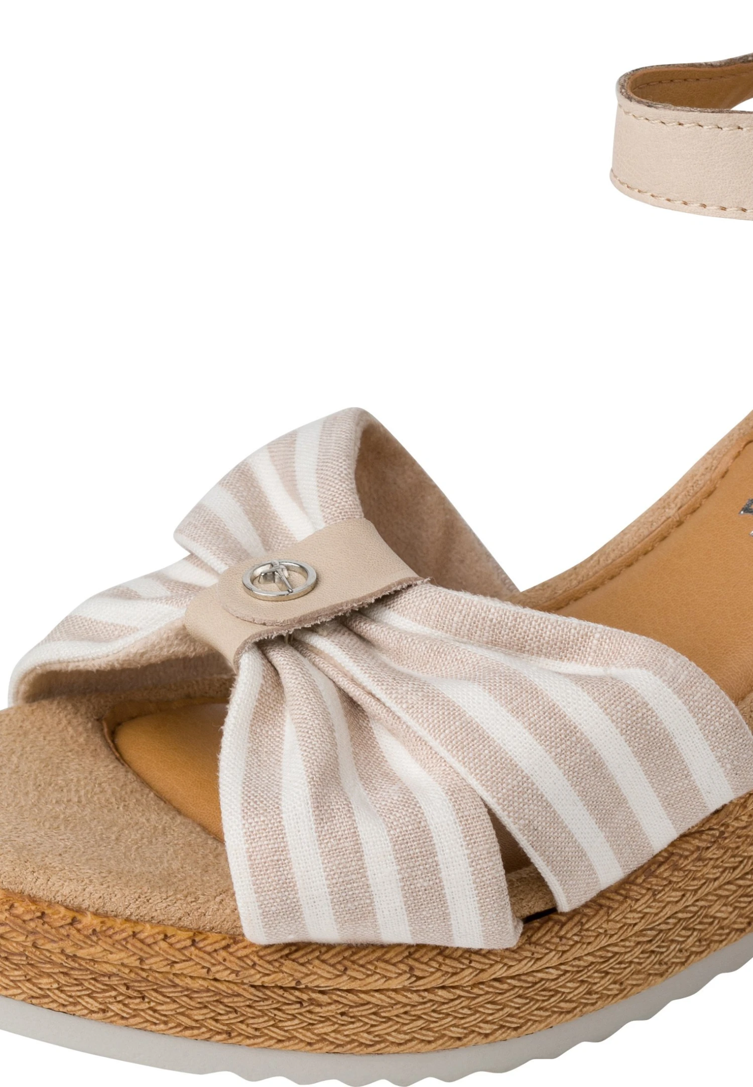 Tamaris Sandalen Met Sleehak - Beige Stripes 7 Tamaris Sandalen Met Sleehak - Beige Stripes - Afbeelding 7
