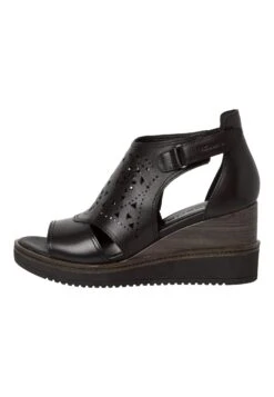 Tamaris Sandalen Met Sleehak - Black