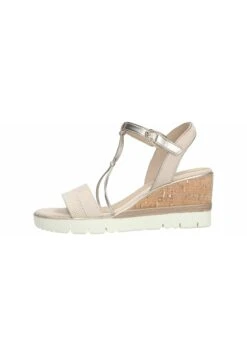 Tamaris Sandalen Met Plateauzool - Beige Comb