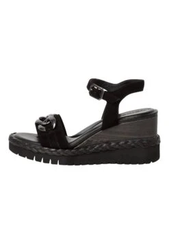 Tamaris Sandalen Met Sleehak - Black