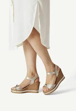 Tamaris Sandalen Met Hoge Hak - Champagne Met