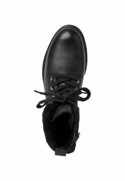 Tamaris Enkellaarsjes Met Plateauzool - Black Leather -Tamaris Winkel d2a7ec1a07b64c08b398dadf334aea2b