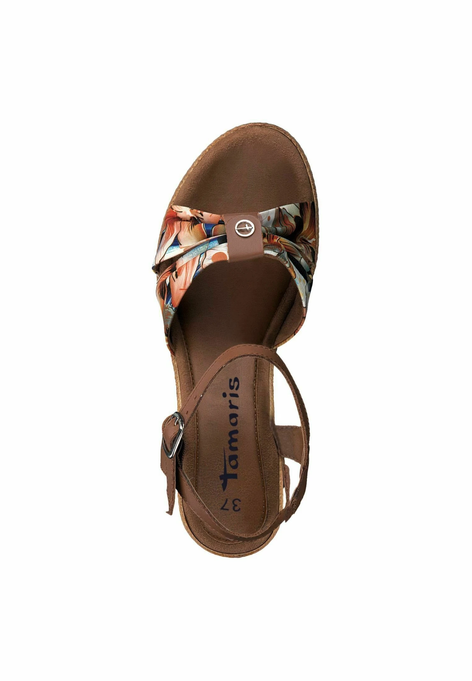 Tamaris Sandalen Met Sleehak - Cuoio Flower 3 Tamaris Sandalen Met Sleehak - Cuoio Flower - Afbeelding 3