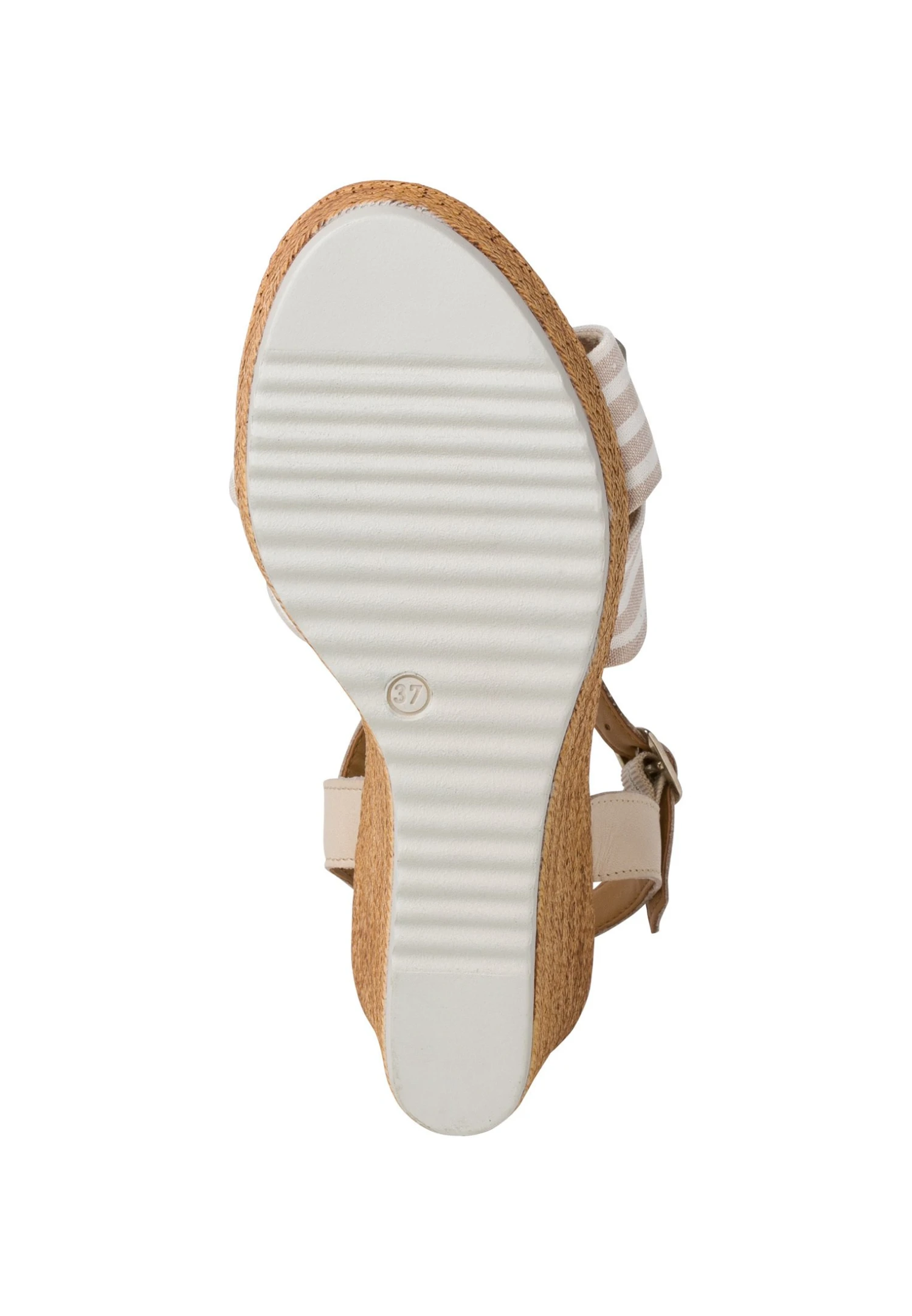 Tamaris Sandalen Met Sleehak - Beige Stripes 5 Tamaris Sandalen Met Sleehak - Beige Stripes - Afbeelding 5