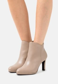 Tamaris Enkellaarsjes Met Hoge Hak - Taupe